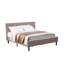 Ensemble de lit très grand 3 pièces - Lit plateforme capitonné - Tête de lit tapissier en velours taupe brun et table de chevet à finition jacobine-2109871681-2109871682
