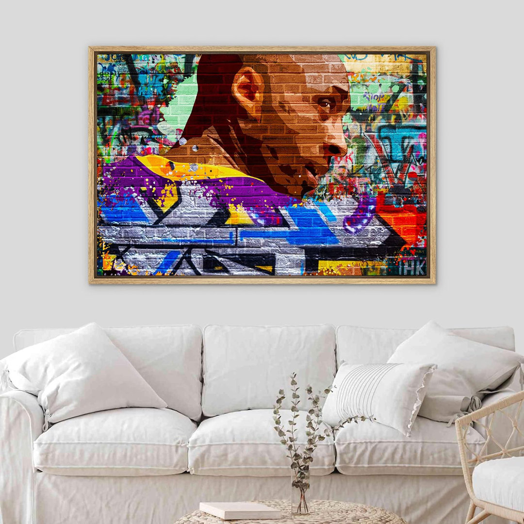 Pop Urban Street " Inspirational Kobe Bryant Abstract Painting Graffiti & Street Art Pop Art Modern Urban Multicolor " IDEA4WALL Overall 