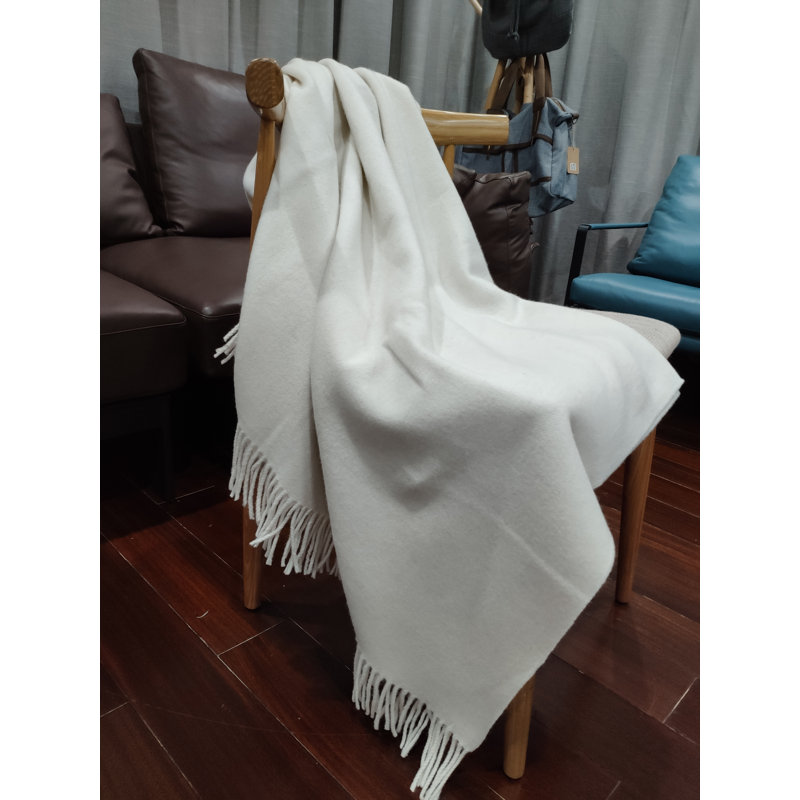 Hand Woven Throw Blanket, Light Gray