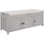 Banc de rangement avec 3 portes en forme de volet, banc à chaussures avec coussin amovible et espace de rangement caché-317079164
