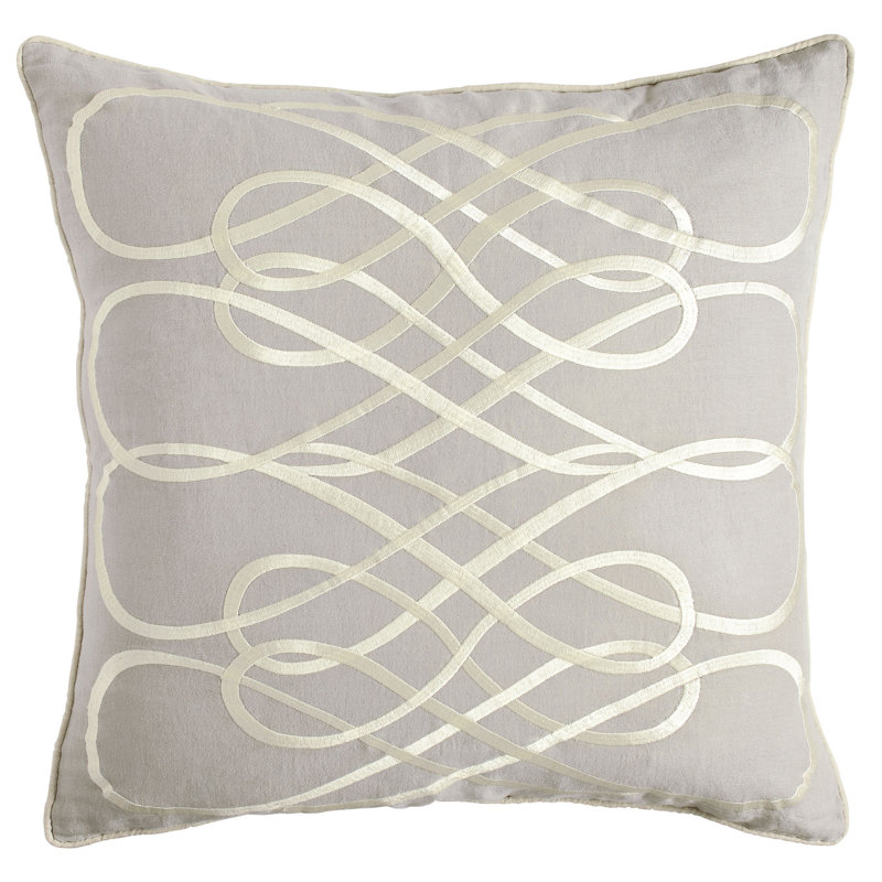 Geometric Linen Reversible Pillow Cover, 20" H x 20" W x 1" D, Beige