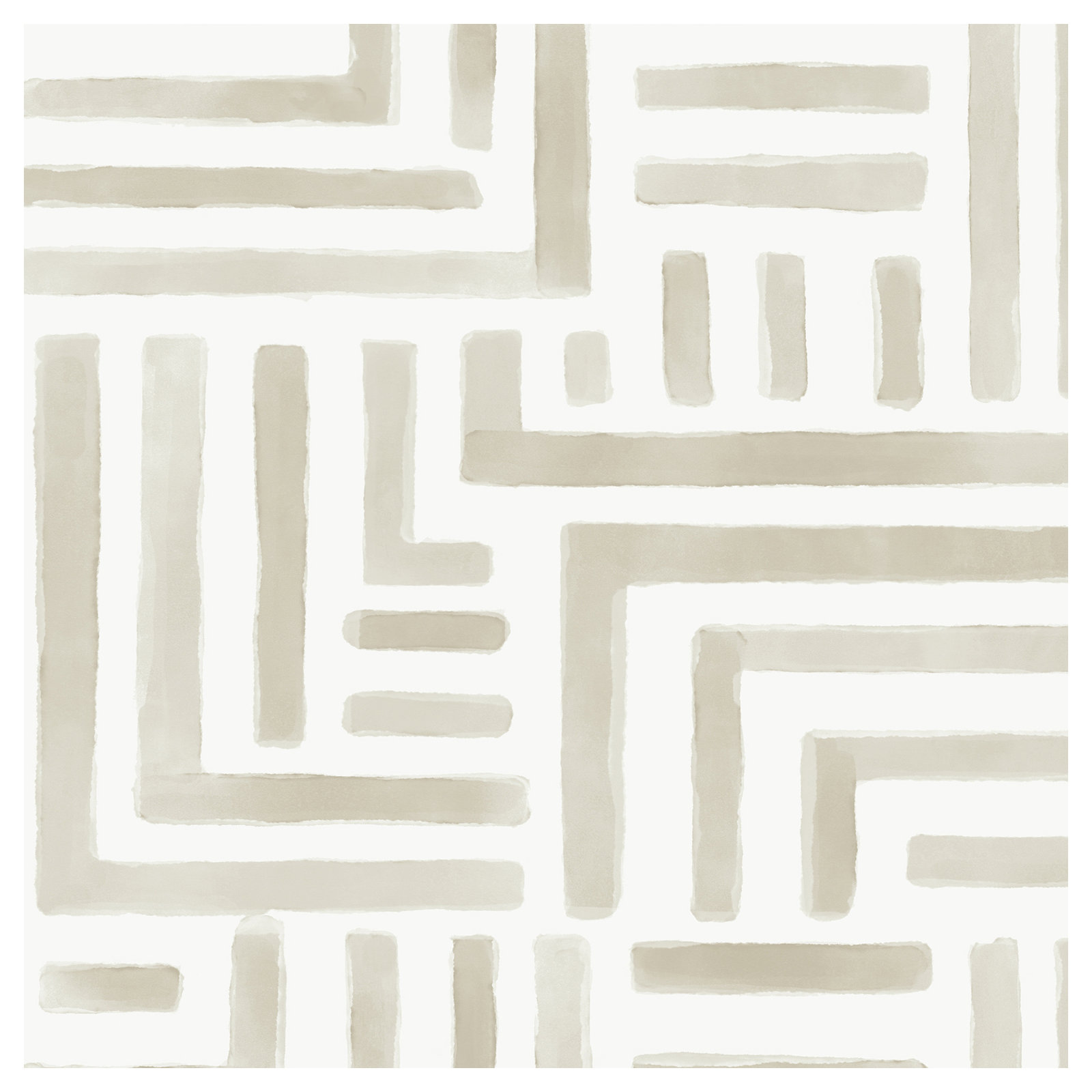 Unpasted Abstract Wallpaper, Beige