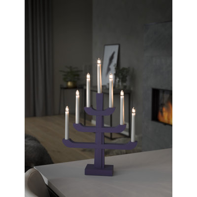 Holzleuchter 7-flammig in Transparent