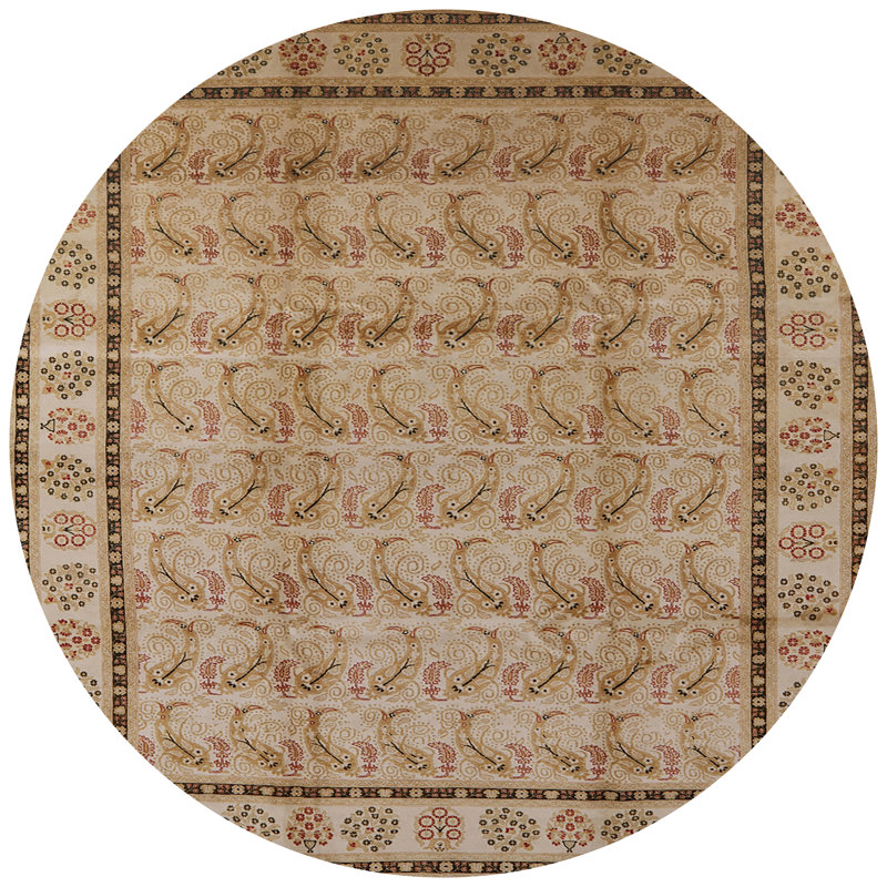 Tapis oriental rose / beige, Rond 8 pi