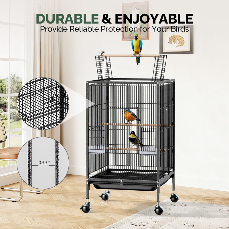 Cage à oiseau en fer forgé 35 po