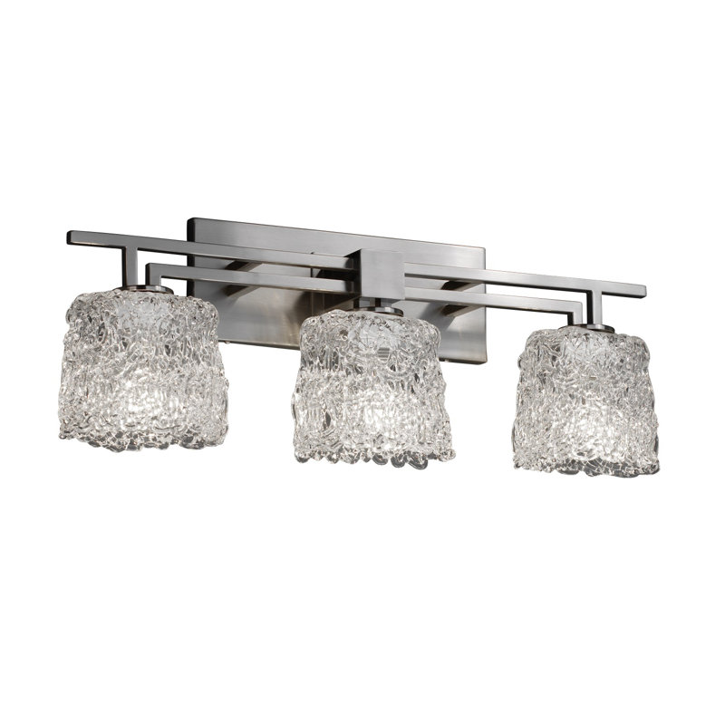 Éclairage pour salle de bain 3 lumières Ainhoa, Chrome poli, Dentelle, Ovale