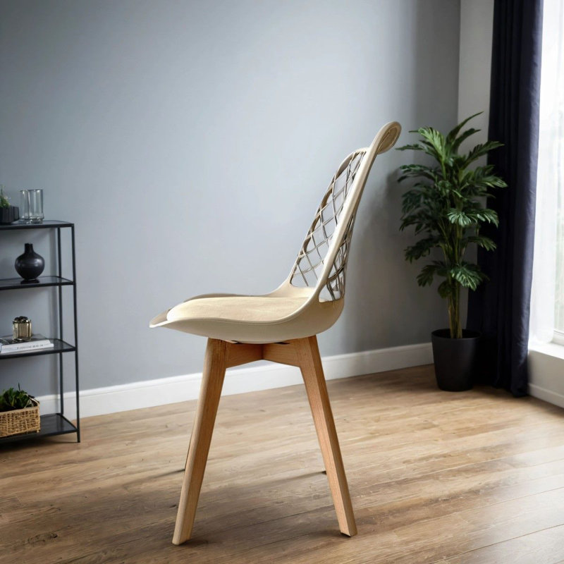46cm H Upholstered Side Chair in Brown, 1