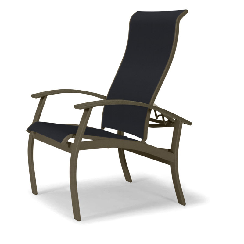 Chaise de patio Askar, Beachwood, Noir 5D Sunbrella®, Bois de plage texturé