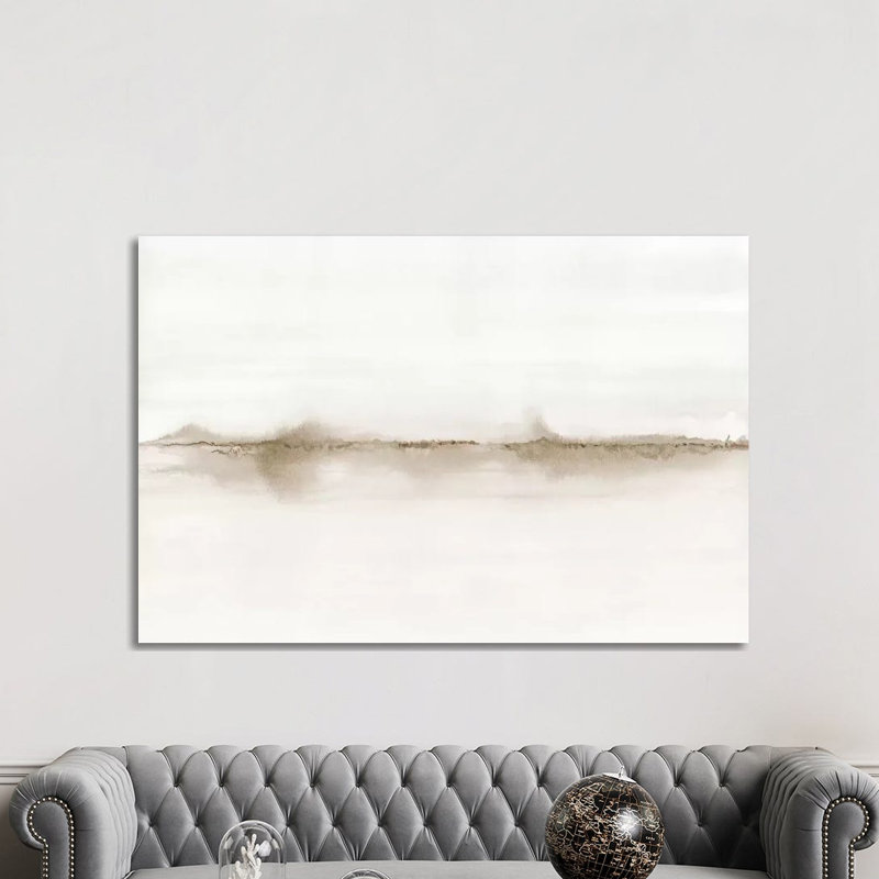 Watercolor Landscape Vii by Nouveau Prints - Painting on Canvas, 101.6cm H x 152.4cm W x 3.81cm D, White Framed