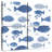 Ashelle Abstract Blue Fish-109113490
