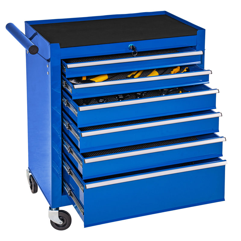6 Drawer Rolling Tool Box, Portable Storage Tool Box With Wheels, Blue