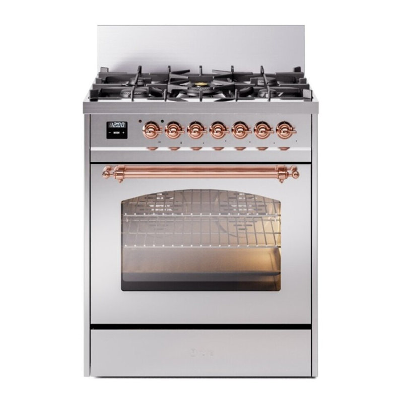 ILVE Nostalgie II 30 in Dual Fuel Range, Emerald Green/Bronze, Liquid Propane