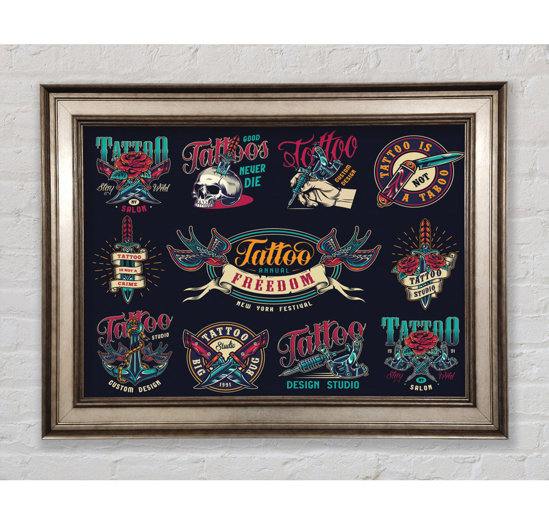 Tattoo Flash Art Studio - Einzelne Bilderrahmen Kunstdrucke