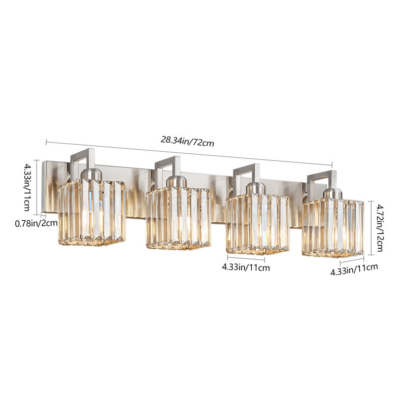 Kyneisha Vanity Light, 4 Lights, Sand Nickel