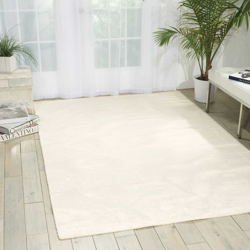 Tapis blanc moderne Cannes, Rectangle 5 pi 6 po x 8 pi