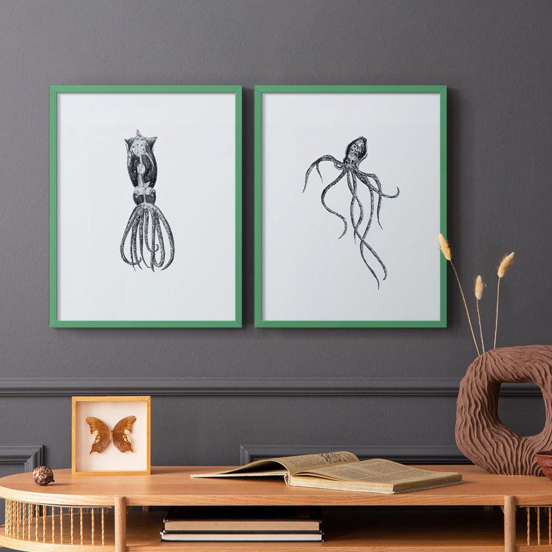 MarineLife III - reproduction encadrée de qualité supérieure - prête à être accrochée - aucun clou requis - aucun clou requis