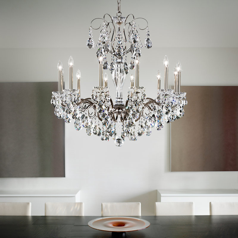 Sonatina 10 Light 25.5in x 29.5in Chandelier in French Gold with Clear Heritage Handcut Crystals, Silver
