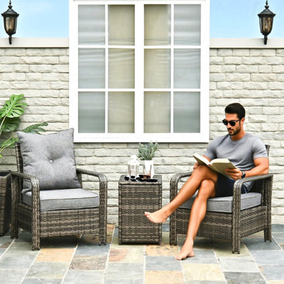 Patio Furniture Wicker Storage Table Chairs
