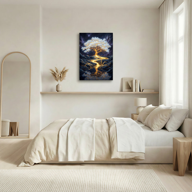 Ensemble de 1 tableau sur toile Arbre Cosmique, 36"H x 24"W, Toile tendue