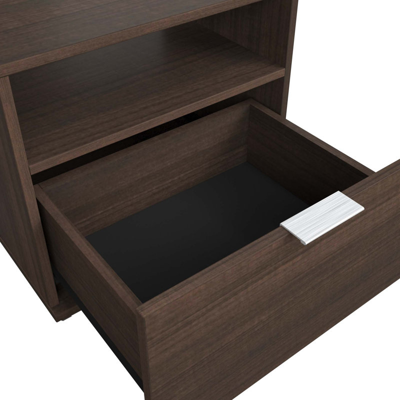 Ashton Collection Bedroom - Platform Bed with Headboard and Nightstand (1) – Easy Assembly, No Box Spring Required, Walnut