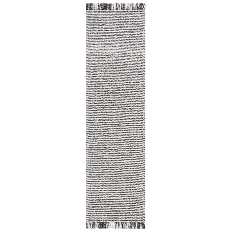 Tapis en laine / coton gris Breilynn, Tapis de couloir 2 pi 3 po x 8 pi