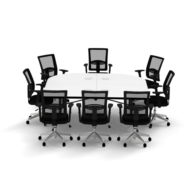 Ensemble de table rectangulaire modulaire avec roulettes et plateau modeste de 72 po