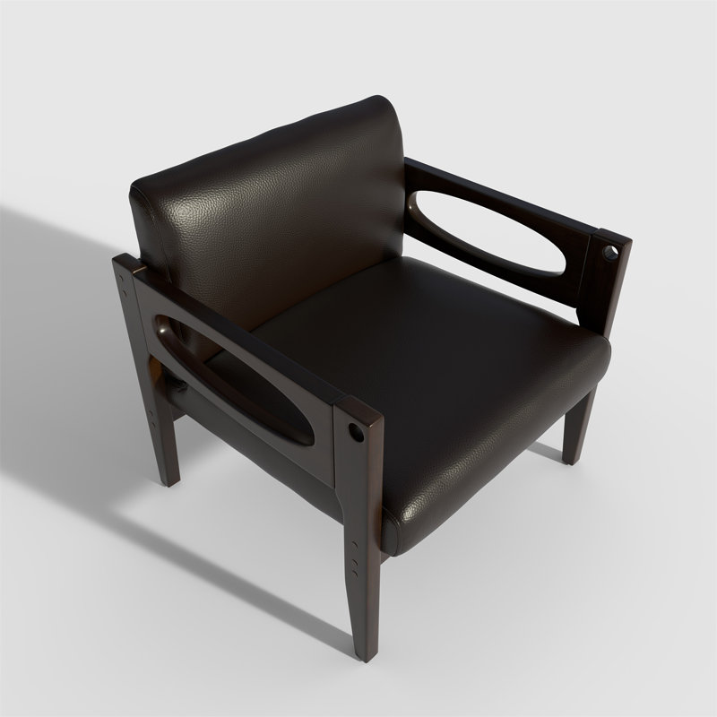 Chaise longue de 29,4 po de largeur, Similicuir espresso