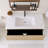 42'' Wall Mounted Single Bathroom Vanity With Glossy White Solid Surface Basin-1990367725