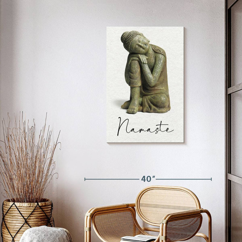 Namaste assis Bouddha sur toile, H 36 po x l 24 po x P 1,25 po