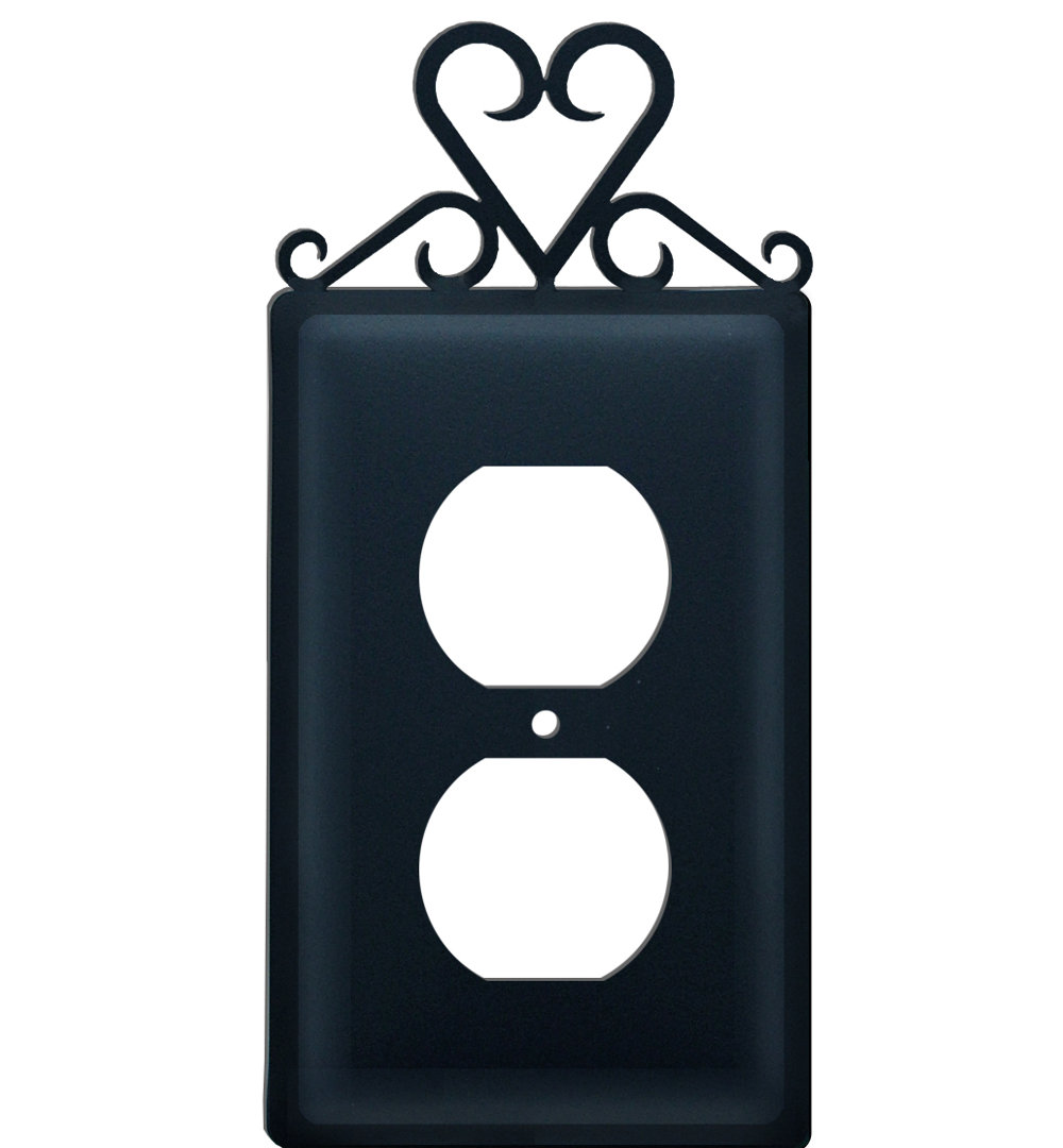 Text & Numbers 2 - Gang Duplex Outlet Wall Plate Village Wrought Iron