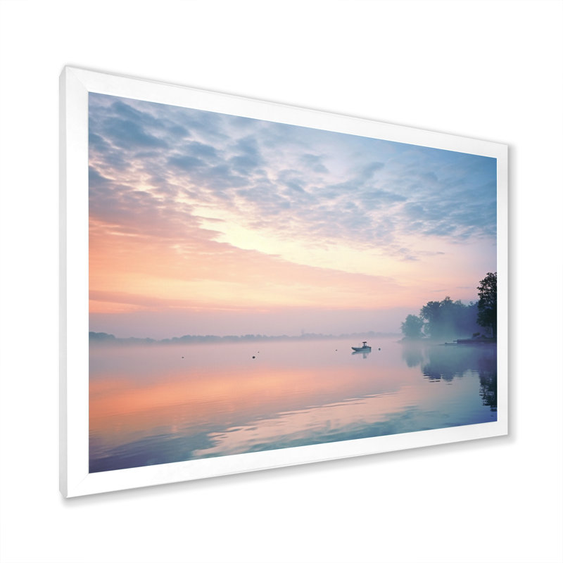 «Misty Morning Sky I» sur toile, H 30 po x l 40 po x P 1,5 po, Cadre simple blanc