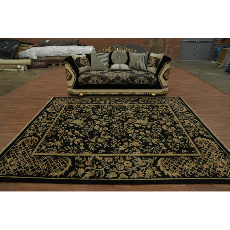 Élégant tapis noir Art Deco
