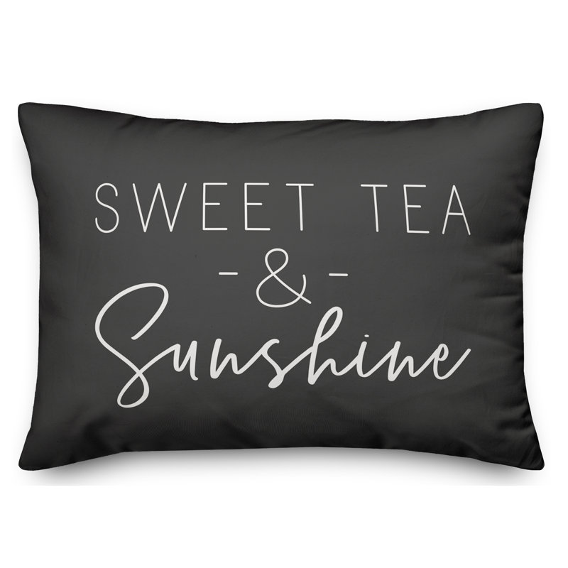 Textual Outdoor Throw Pillow, Charcoal
