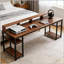 Bureau d'ordinateur spacieux pour deux personnes avec support pour écran ergonomique et rangement ouvert, parfait pour la maison ou le bureau