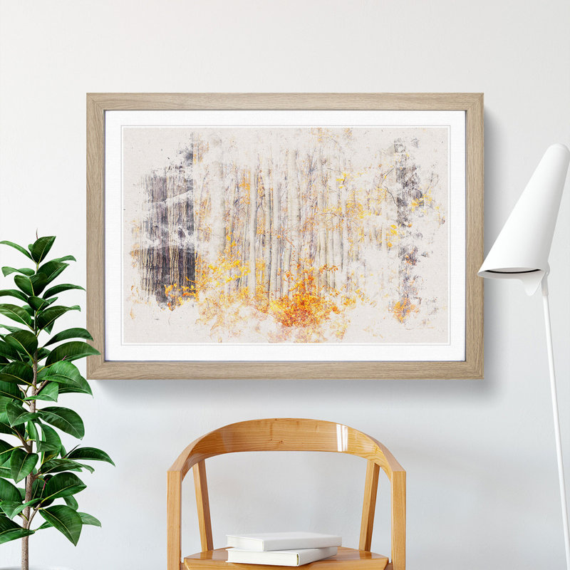 Orange Forest - Framed Print, Oak Framed, 62cm H x 87cm W x 2cm D