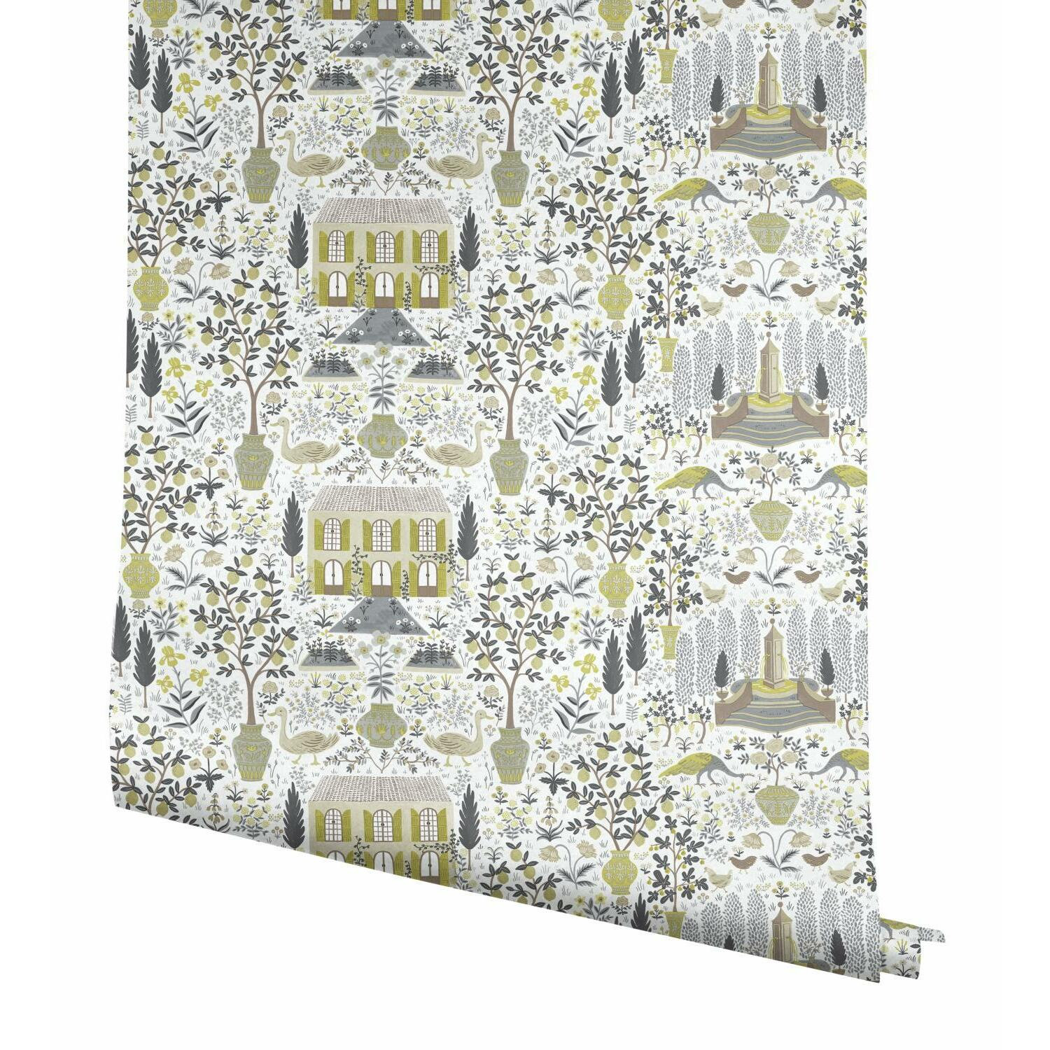 Rifle Paper Co. Camont Wallpaper Roll, Linen/Gold