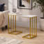 Tables d'appoint chics en forme de C au design moderne et glamour, parfaites pour les salons et les chambres, structure en fer robuste et finition élégante