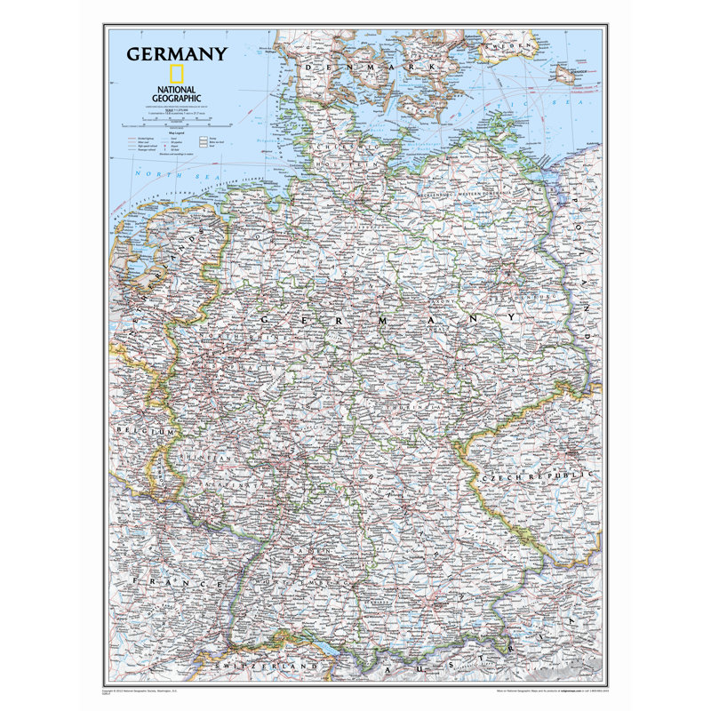 Carte murale classique allemagne, Stratifié (24 po x 30 po)