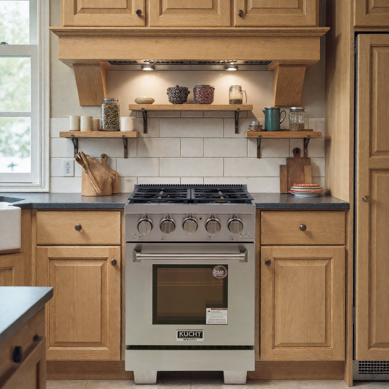 24 in. 2.5 cu. ft. Propane Gas Range and Convection Oven in Stainless Steel with True Simmer Burners, Natural Gas