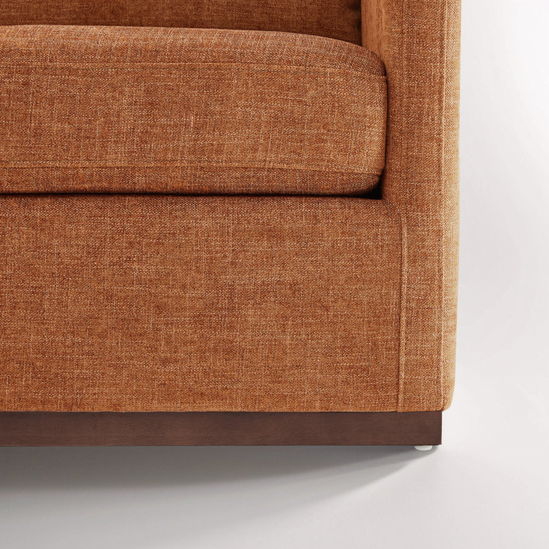 Fauteuil pivotant large Assiatou, Natté terre cuite