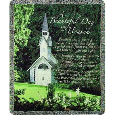 Manual Woodworkers & Weavers A Beautiful Day In Heaven Cotton Tapestry Throw 50 x 60 Inch Home Decor