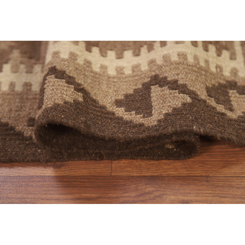 Tapis brun en laine réversible Kilim 3 x 5