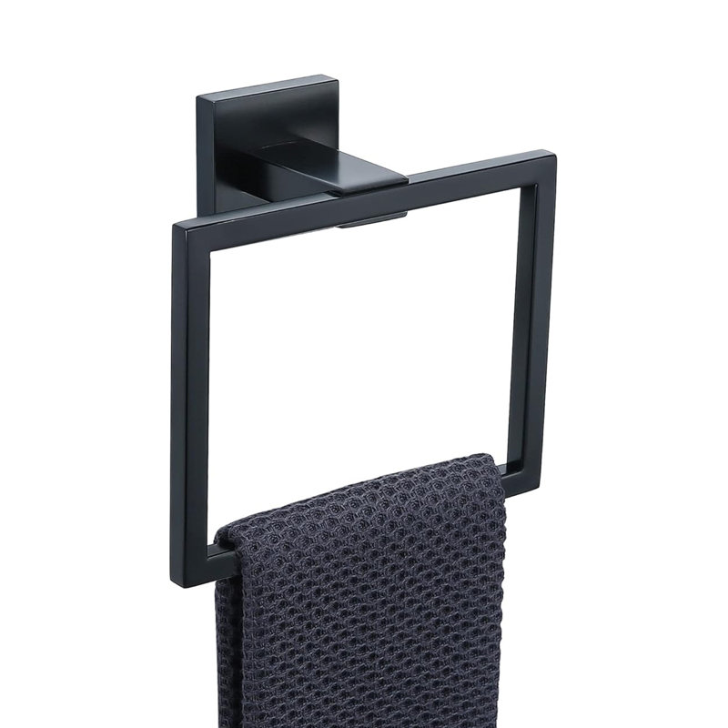 Bathroom Hardware Set 5-Pieces With Towel Bar, Toilet Paper Holder Towel Ring Towel Hook Bath Accessories In Matte Black
