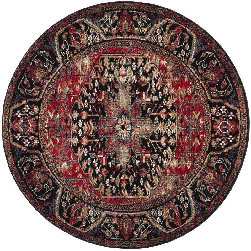 Imarnie Vintage Hamadan Performance Oriental Rug, Round 3'