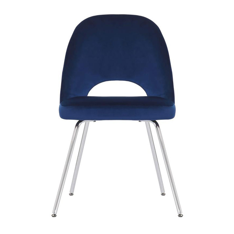 Chaise d'appoint Burnley, Bleu, Chrome