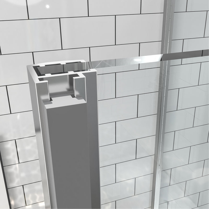 54" W X 71" H Pivot Glass Shower Door,Pivot Sliding Shower Door With 1/4"(6Mm) Clear SGCC Tempered Glass,Chrome Finish Shower Doors,Reversible Installation