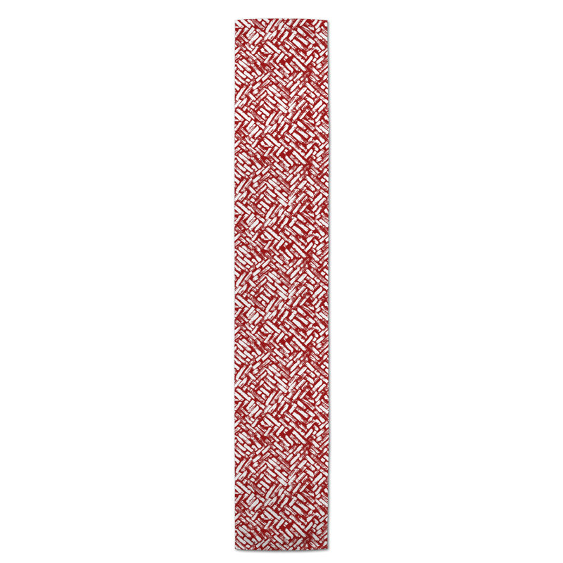 Chemin de table roughhexagon Askerby, 90 po x 16 po, Rouge, Whipton Strokes 