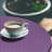 Ebern Designs Eggplant Fitted Round Tablecloth Purple White