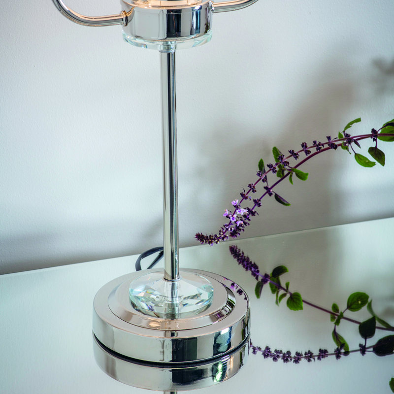 Basilia Metal Table Lamp, Bright Nickel Plate