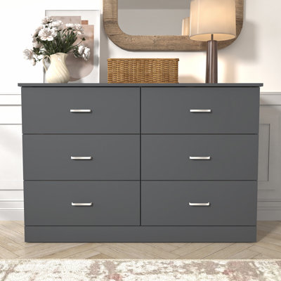 Allyannah 47" W 6-Drawer Double Dresser with Interlocking Drawers
